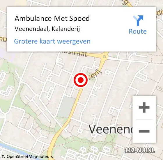 Locatie op kaart van de 112 melding: Ambulance Met Spoed Naar Veenendaal, Kalanderij op 20 mei 2020 16:35