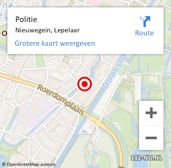 Locatie op kaart van de 112 melding: Politie Nieuwegein, Lepelaar op 20 mei 2020 16:35