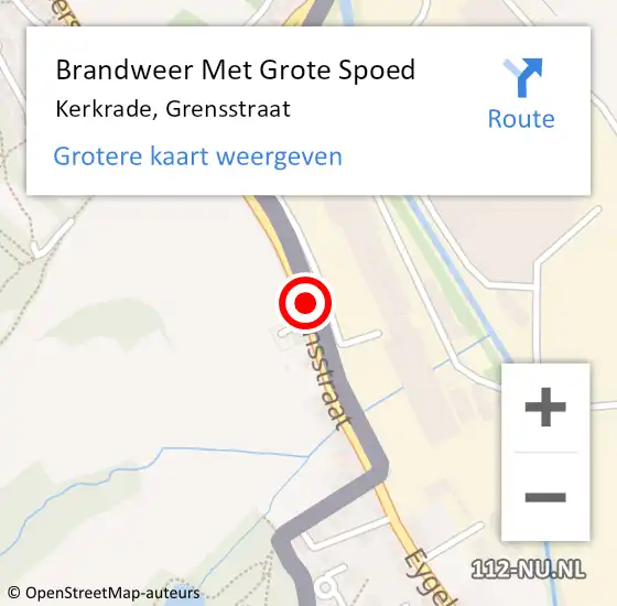 Locatie op kaart van de 112 melding: Brandweer Met Grote Spoed Naar Kerkrade, Grensstraat op 20 mei 2020 17:14