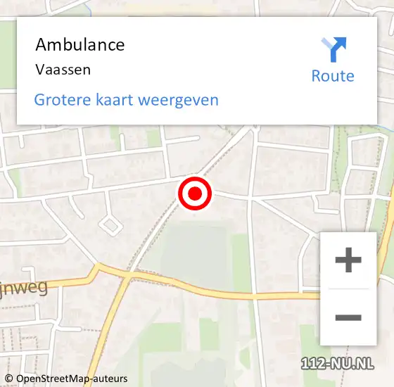 Locatie op kaart van de 112 melding: Ambulance Vaassen op 20 mei 2020 17:27