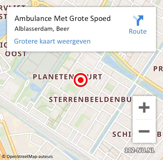 Locatie op kaart van de 112 melding: Ambulance Met Grote Spoed Naar Alblasserdam, Beer op 20 mei 2020 18:04