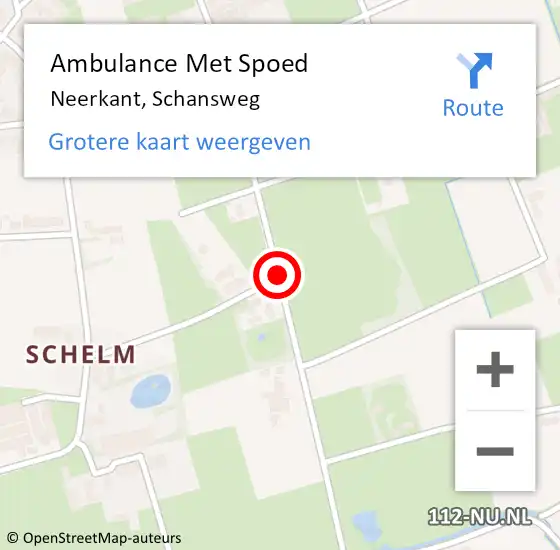 Locatie op kaart van de 112 melding: Ambulance Met Spoed Naar Neerkant, Schansweg op 20 mei 2020 19:05