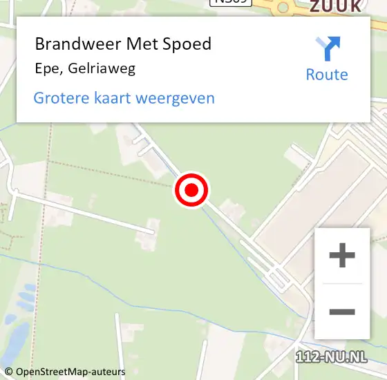 Locatie op kaart van de 112 melding: Brandweer Met Spoed Naar Epe, Gelriaweg op 20 mei 2020 20:08