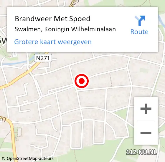 Locatie op kaart van de 112 melding: Brandweer Met Spoed Naar Swalmen, Koningin Wilhelminalaan op 20 mei 2020 20:10