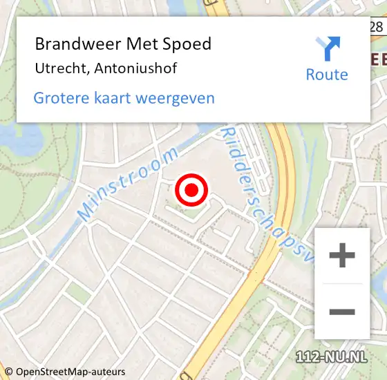 Locatie op kaart van de 112 melding: Brandweer Met Spoed Naar Utrecht, Antoniushof op 20 mei 2020 20:12