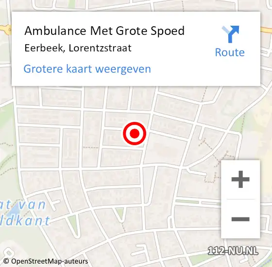 Locatie op kaart van de 112 melding: Ambulance Met Grote Spoed Naar Eerbeek, Lorentzstraat op 20 mei 2020 21:06