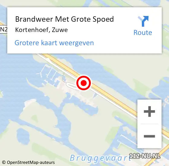 Locatie op kaart van de 112 melding: Brandweer Met Grote Spoed Naar Kortenhoef, Zuwe op 20 mei 2020 22:01