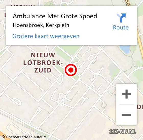 Locatie op kaart van de 112 melding: Ambulance Met Grote Spoed Naar Hoensbroek, Kerkplein op 7 mei 2014 10:38