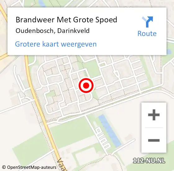 Locatie op kaart van de 112 melding: Brandweer Met Grote Spoed Naar Oudenbosch, Darinkveld op 21 mei 2020 03:56