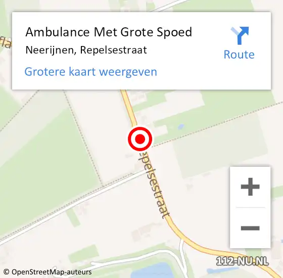 Locatie op kaart van de 112 melding: Ambulance Met Grote Spoed Naar Neerijnen, Repelsestraat op 21 mei 2020 07:15