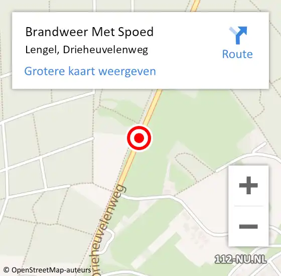 Locatie op kaart van de 112 melding: Brandweer Met Spoed Naar Lengel, Drieheuvelenweg op 21 mei 2020 07:19