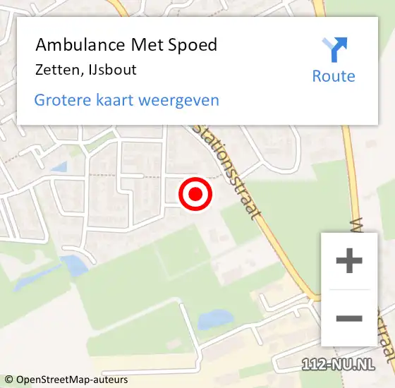 Locatie op kaart van de 112 melding: Ambulance Met Spoed Naar Zetten, IJsbout op 21 mei 2020 10:32