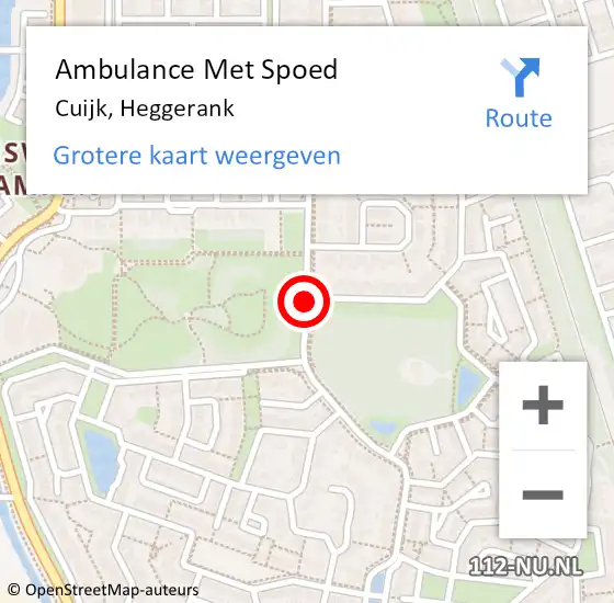 Locatie op kaart van de 112 melding: Ambulance Met Spoed Naar Cuijk, Heggerank op 21 mei 2020 11:05