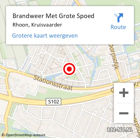 Locatie op kaart van de 112 melding: Brandweer Met Grote Spoed Naar Rhoon, Kruisvaarder op 21 mei 2020 11:20