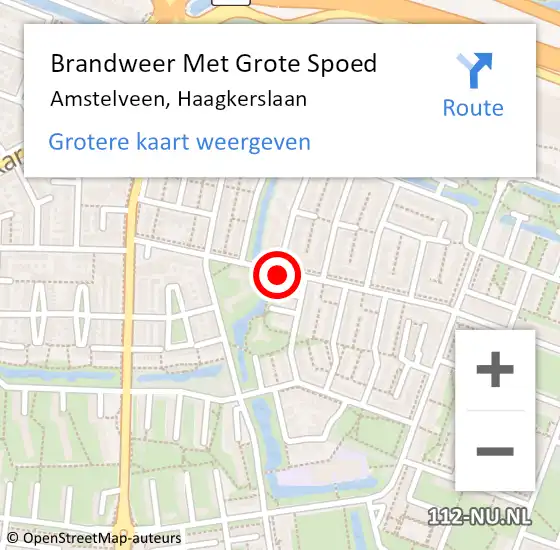 Locatie op kaart van de 112 melding: Brandweer Met Grote Spoed Naar Amstelveen, Haagkerslaan op 21 mei 2020 11:58