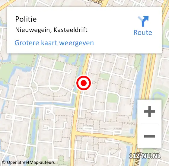 Locatie op kaart van de 112 melding: Politie Nieuwegein, Kasteeldrift op 21 mei 2020 13:09