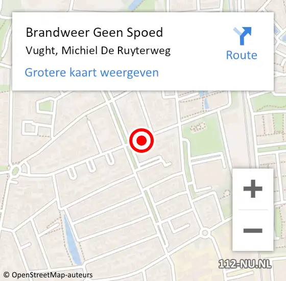 Locatie op kaart van de 112 melding: Brandweer Geen Spoed Naar Vught, Michiel De Ruyterweg op 21 mei 2020 13:14