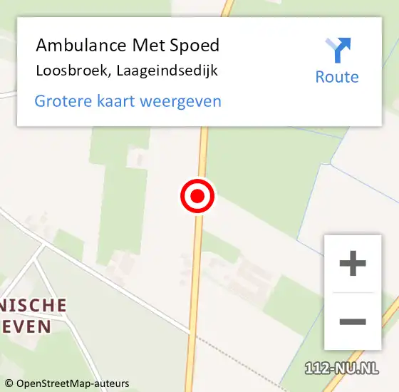 Locatie op kaart van de 112 melding: Ambulance Met Spoed Naar Loosbroek, Laageindsedijk op 21 mei 2020 14:01