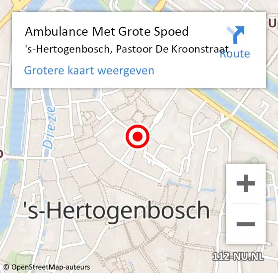 Locatie op kaart van de 112 melding: Ambulance Met Grote Spoed Naar 's-Hertogenbosch, Pastoor De Kroonstraat op 21 mei 2020 14:07