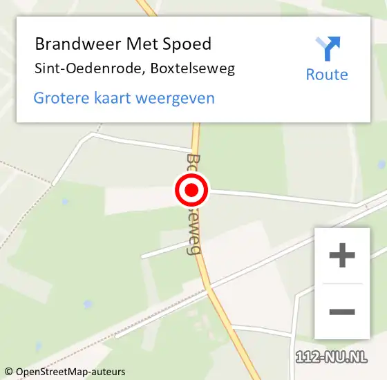 Locatie op kaart van de 112 melding: Brandweer Met Spoed Naar Sint-Oedenrode, Boxtelseweg op 21 mei 2020 14:13