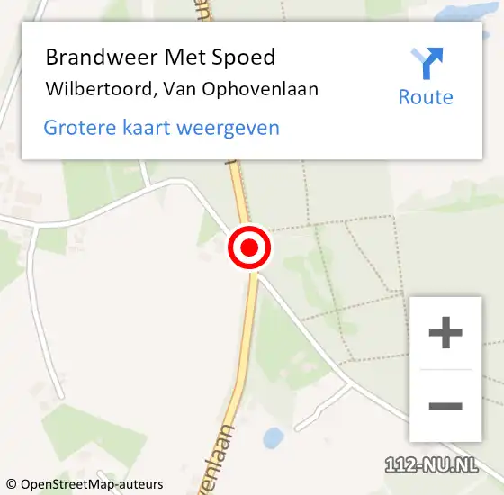 Locatie op kaart van de 112 melding: Brandweer Met Spoed Naar Wilbertoord, Van Ophovenlaan op 21 mei 2020 14:43