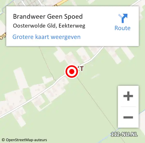 Locatie op kaart van de 112 melding: Brandweer Geen Spoed Naar Oosterwolde Gld, Eekterweg op 21 mei 2020 14:46