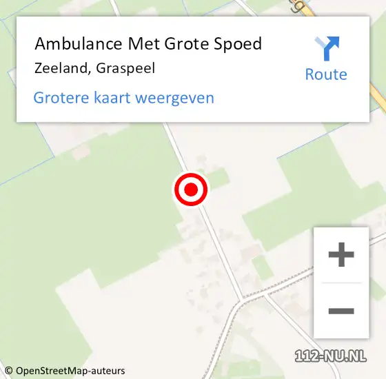 Locatie op kaart van de 112 melding: Ambulance Met Grote Spoed Naar Zeeland, Graspeel op 21 mei 2020 15:14