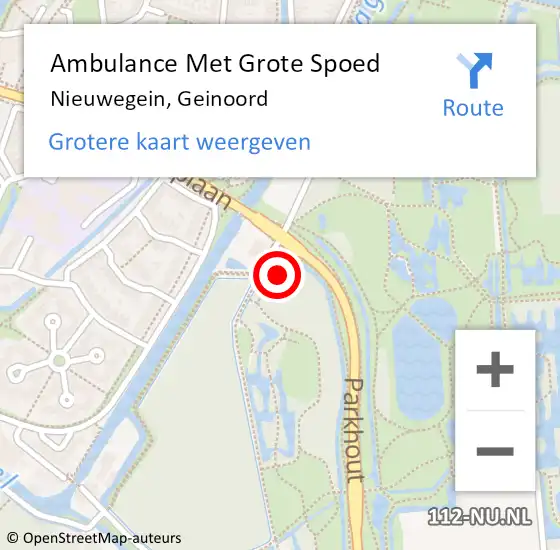 Locatie op kaart van de 112 melding: Ambulance Met Grote Spoed Naar Nieuwegein, Geinoord op 21 mei 2020 15:31