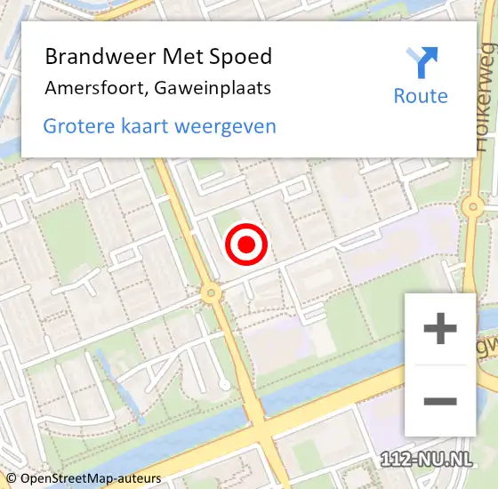 Locatie op kaart van de 112 melding: Brandweer Met Spoed Naar Amersfoort, Gaweinplaats op 21 mei 2020 16:25