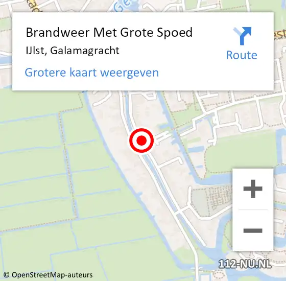 Locatie op kaart van de 112 melding: Brandweer Met Grote Spoed Naar IJlst, Galamagracht op 21 mei 2020 17:26