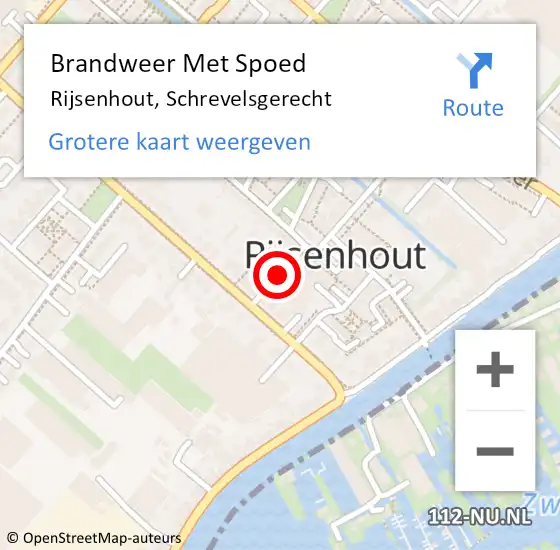 Locatie op kaart van de 112 melding: Brandweer Met Spoed Naar Rijsenhout, Schrevelsgerecht op 21 mei 2020 18:11