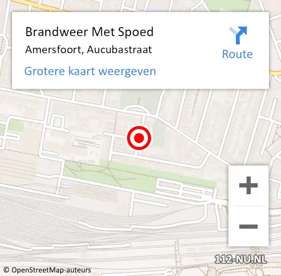 Locatie op kaart van de 112 melding: Brandweer Met Spoed Naar Amersfoort, Aucubastraat op 21 mei 2020 18:13