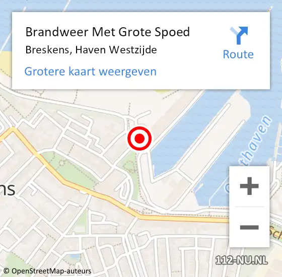 Locatie op kaart van de 112 melding: Brandweer Met Grote Spoed Naar Breskens, Haven Westzijde op 21 mei 2020 18:25