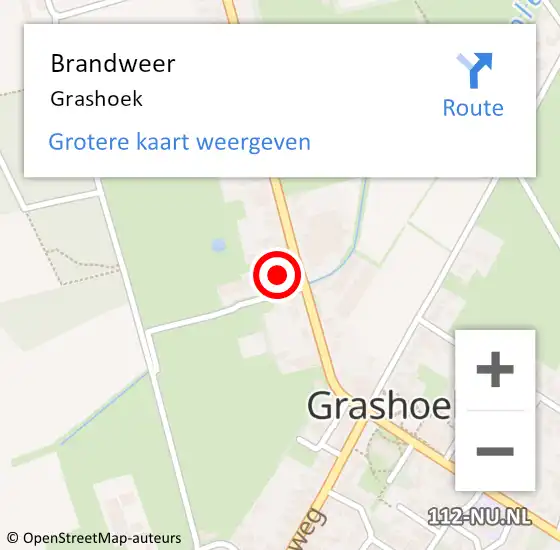 Locatie op kaart van de 112 melding: Brandweer Grashoek op 21 mei 2020 18:40