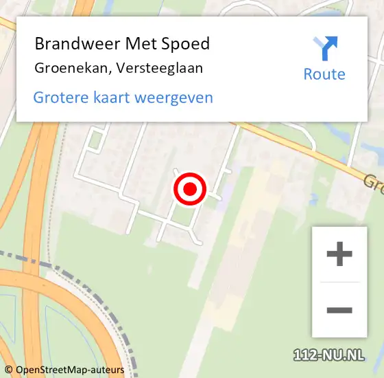 Locatie op kaart van de 112 melding: Brandweer Met Spoed Naar Groenekan, Versteeglaan op 21 mei 2020 19:06