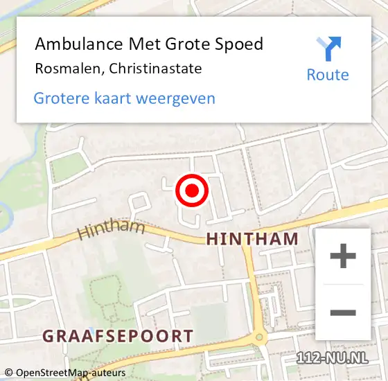 Locatie op kaart van de 112 melding: Ambulance Met Grote Spoed Naar Rosmalen, Christinastate op 21 mei 2020 19:08