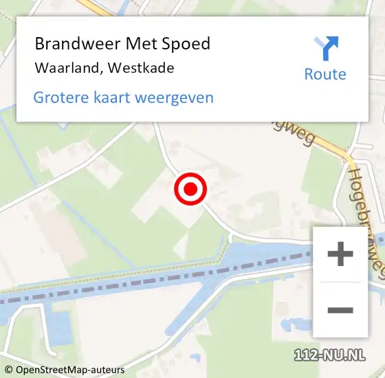 Locatie op kaart van de 112 melding: Brandweer Met Spoed Naar Waarland, Westkade op 21 mei 2020 19:19