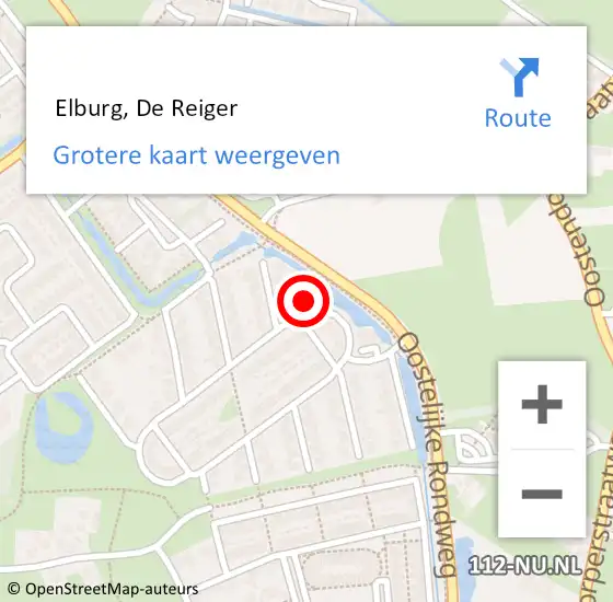 Locatie op kaart van de 112 melding:  Elburg, De Reiger op 7 mei 2014 11:57