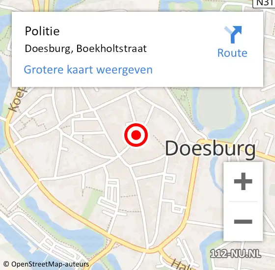 Locatie op kaart van de 112 melding: Politie Doesburg, Boekholtstraat op 21 mei 2020 20:17