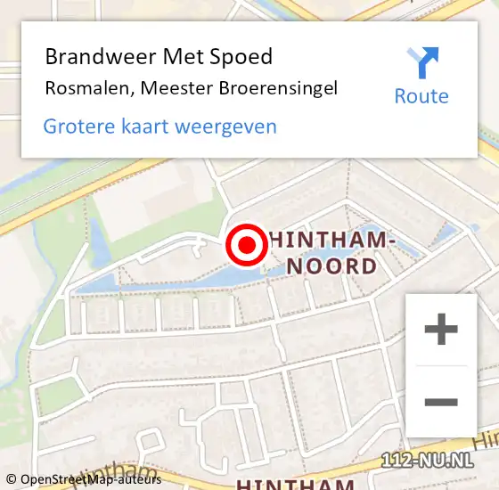 Locatie op kaart van de 112 melding: Brandweer Met Spoed Naar Rosmalen, Meester Broerensingel op 21 mei 2020 22:08