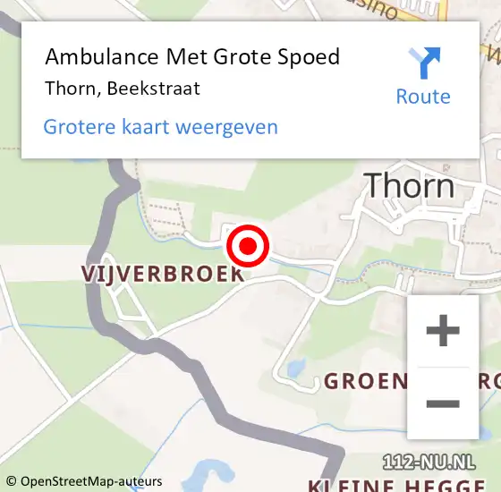 Locatie op kaart van de 112 melding: Ambulance Met Grote Spoed Naar Thorn, Beekstraat op 22 mei 2020 06:57