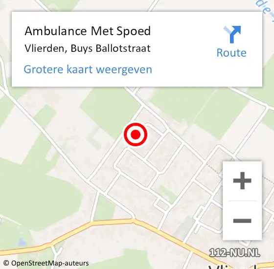 Locatie op kaart van de 112 melding: Ambulance Met Spoed Naar Vlierden, Buys Ballotstraat op 22 mei 2020 08:12