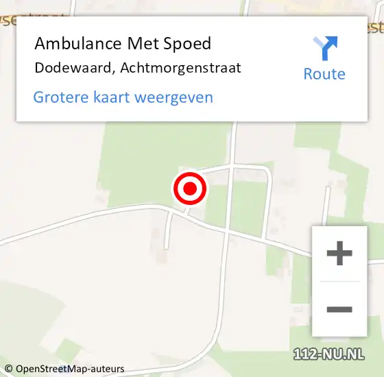 Locatie op kaart van de 112 melding: Ambulance Met Spoed Naar Dodewaard, Achtmorgenstraat op 22 mei 2020 10:06