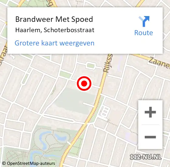 Locatie op kaart van de 112 melding: Brandweer Met Spoed Naar Haarlem, Schoterbosstraat op 22 mei 2020 12:14