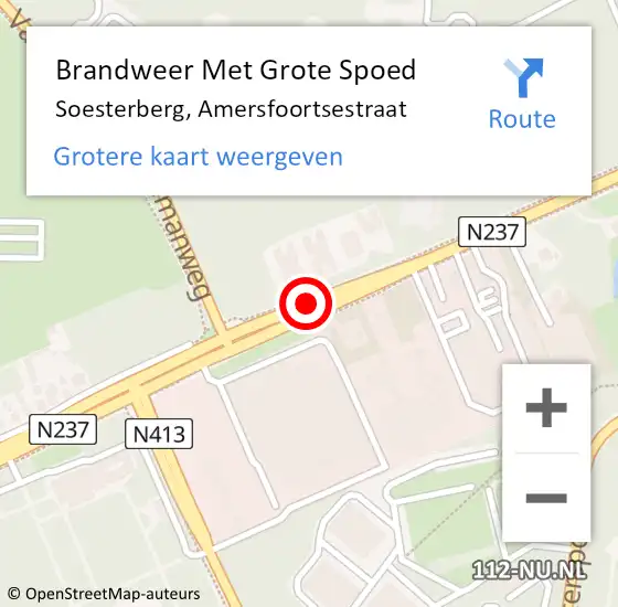 Locatie op kaart van de 112 melding: Brandweer Met Grote Spoed Naar Soesterberg, Amersfoortsestraat op 22 mei 2020 13:05
