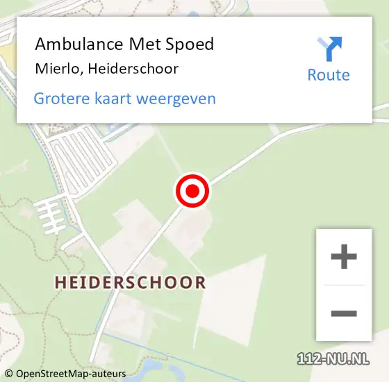 Locatie op kaart van de 112 melding: Ambulance Met Spoed Naar Mierlo, Heiderschoor op 22 mei 2020 13:45