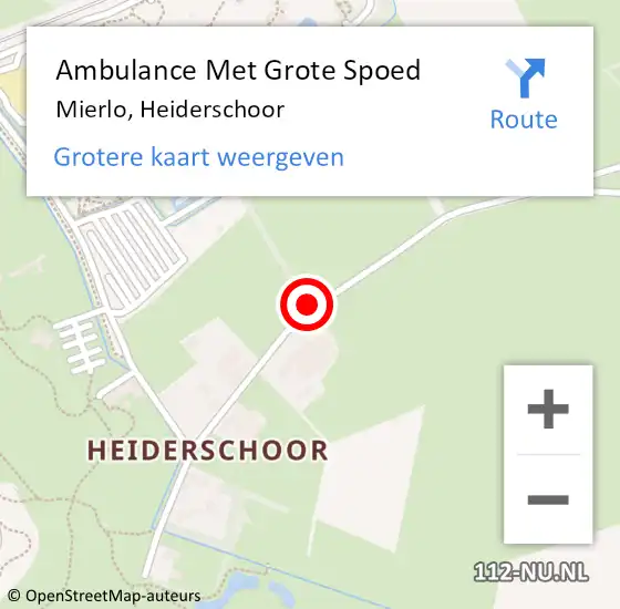 Locatie op kaart van de 112 melding: Ambulance Met Grote Spoed Naar Mierlo, Heiderschoor op 22 mei 2020 13:48