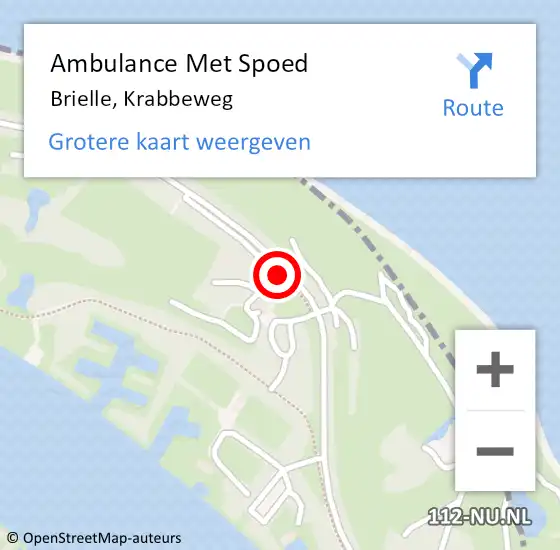 Locatie op kaart van de 112 melding: Ambulance Met Spoed Naar Brielle, Krabbeweg op 22 mei 2020 14:03