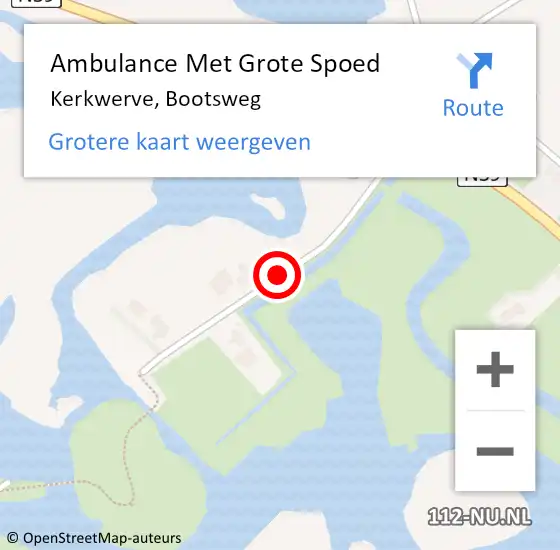 Locatie op kaart van de 112 melding: Ambulance Met Grote Spoed Naar Kerkwerve, Bootsweg op 22 mei 2020 14:28