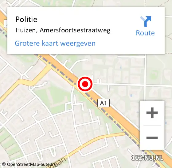 Locatie op kaart van de 112 melding: Politie Huizen, Amersfoortsestraatweg op 22 mei 2020 14:58